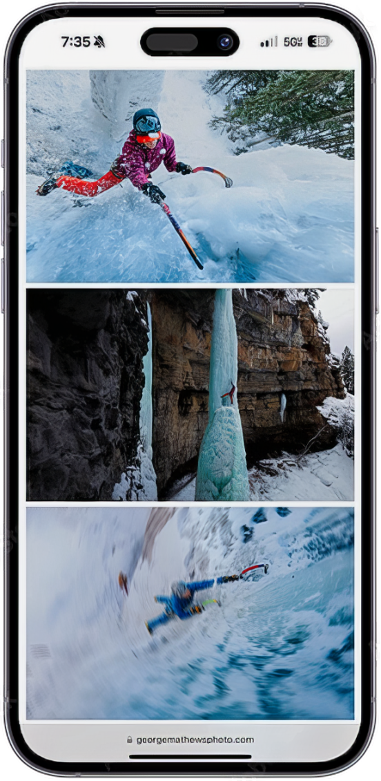 George Mathews website preview on mobile