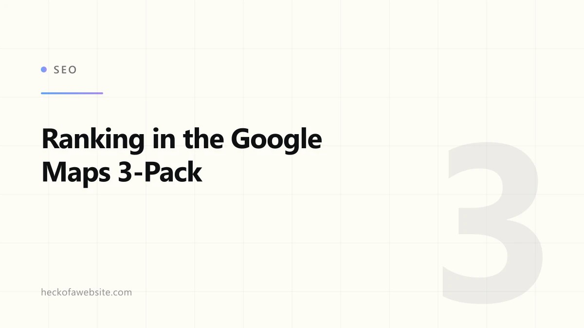 Brand-styled cover card reading "Ranking in the Google Maps 3-Pack"