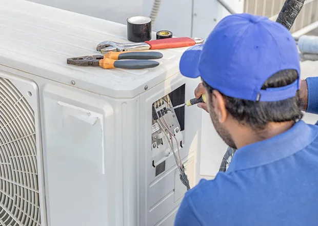 HVAC emergency-service landing page design with a prominent call-to-action