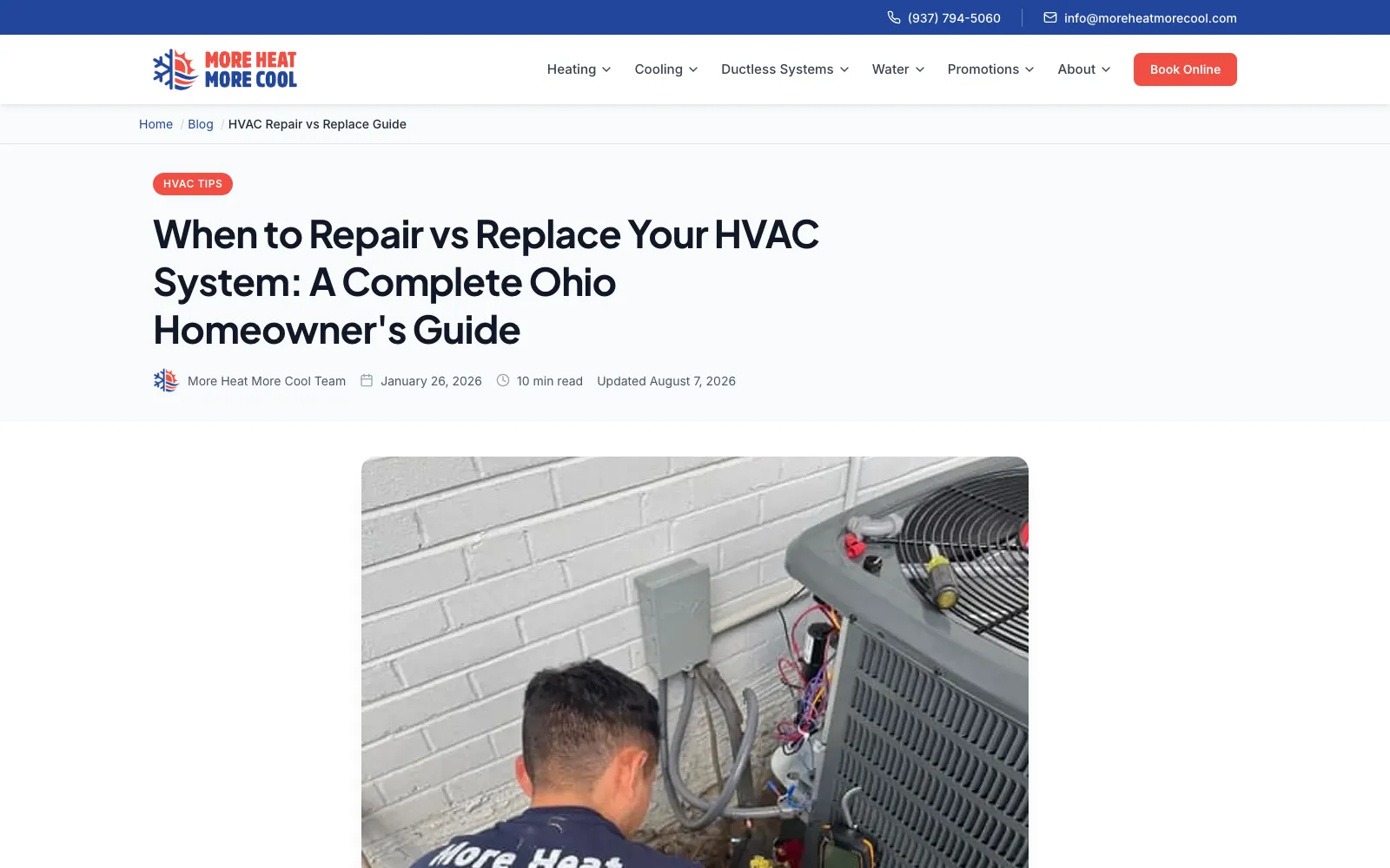 More Heat More Cool repair-or-replace guide for Ohio homeowners, the page Bing Copilot cites most