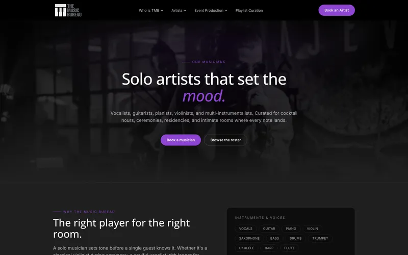 The Music Bureau musicians roster